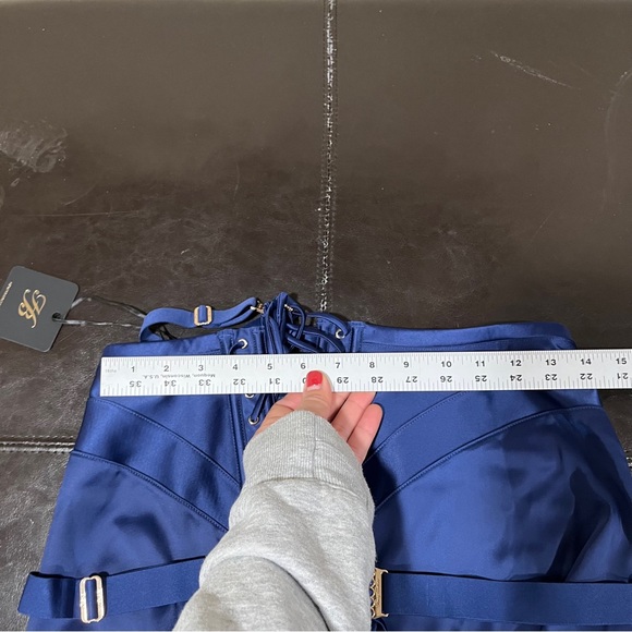 NWT Honey Birdette Electric Blue Chastity Corset or Waspie blue size M lingerie - Picture 5 of 7